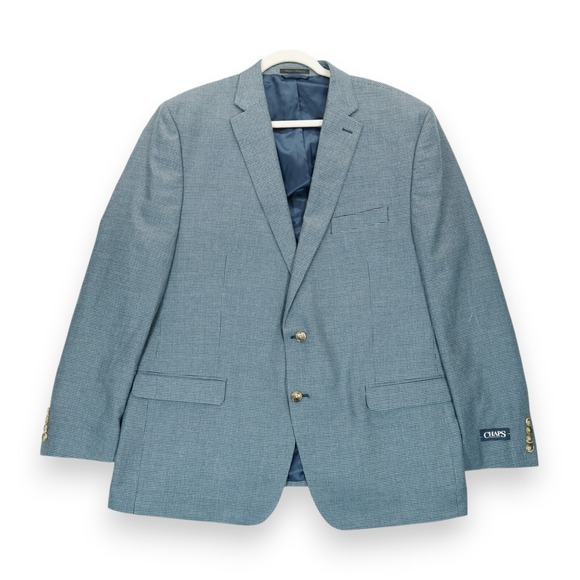 Chaps Other - NWT Chaps Blazer‎ Sport Coat Mens 48L Navy Stretch Single Breasted Caney $160